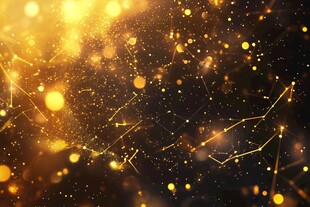 金色粒子闪烁梦幻背景