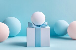 精致礼盒配彩球小装饰