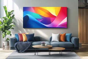 多彩抽象画装点现代客厅