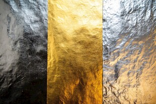 金银黑三色金属箔纹理展示