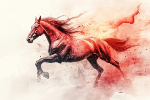 奔腾骏马 水墨风格艺术图
