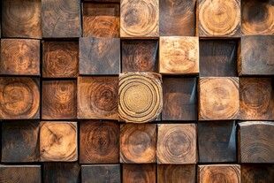 木方块拼贴的独特纹理