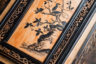 中式木雕花鸟装饰图案