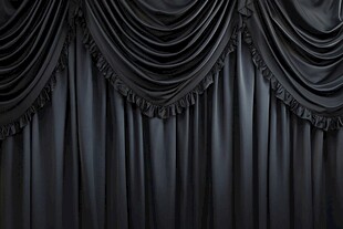 黑色奢华褶皱舞台幕布
