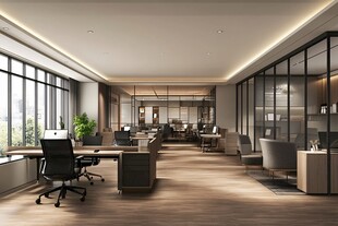 现代简约风格开放式办公空间