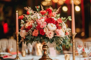 浪漫婚礼桌花装饰摆件