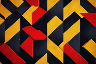 几何色块拼接艺术图案