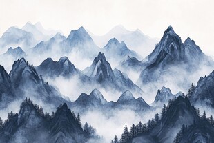 水墨群山间 云雾绕峰林