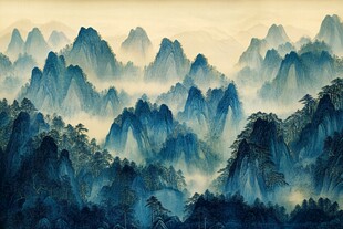 水墨山水间 云雾绕奇峰