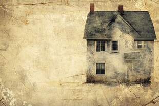 复古风格的孤独老旧房屋