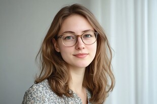 戴眼镜的温柔长发女子