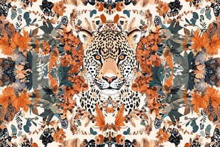 豹纹花卉图案精美设计