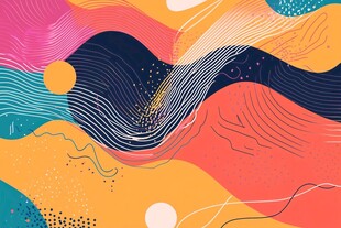 绚丽多彩抽象波浪图案