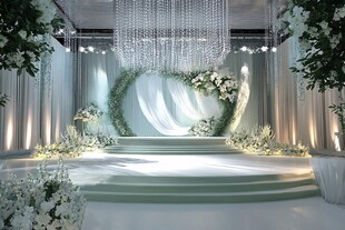 梦幻白色系浪漫婚礼舞台