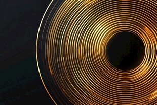 金色螺旋线条抽象背景图