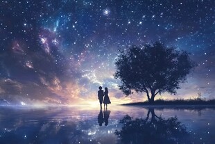 星空下的浪漫情侣