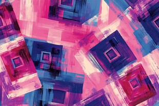 多彩几何方块抽象艺术图案