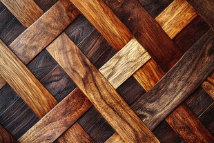 交错木纹拼贴的精美纹理