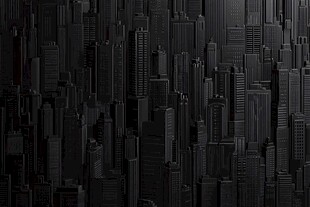 黑色立体城市建筑背景图