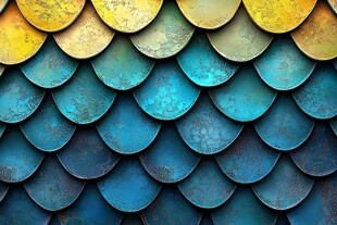 鱼鳞状多彩金属纹理图案
