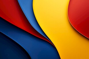 多彩立体波浪形几何图案