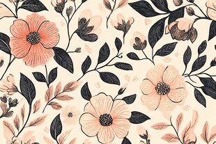 花卉植物无缝图案背景