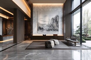 现代中式风格的雅致客厅空间