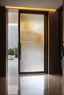 时尚磨砂玻璃入户门设计