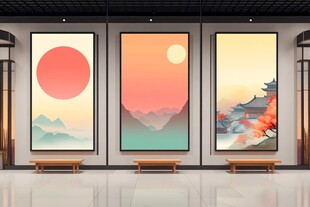 三幅中式挂画装点雅致空间