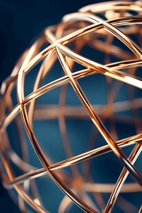 金色线条交织的球体艺术