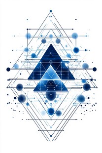 蓝调几何抽象图案设计