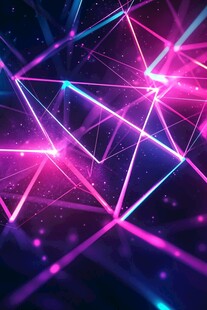 梦幻霓虹几何光效背景