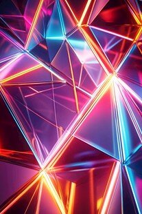 炫彩几何光效抽象背景图
