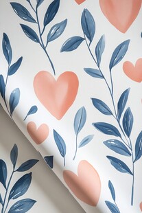 爱心枝叶图案的精美壁纸