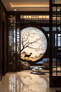 中式玄关景 雅致禅意风