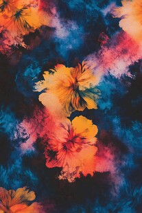 绚丽水彩花卉图案背景