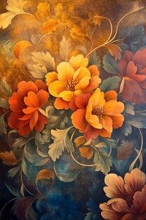 绚丽花卉图案艺术背景