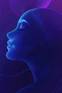 科技感女性侧脸轮廓图