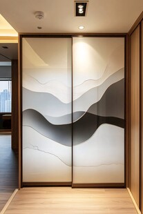 简约水墨风移门室内空间