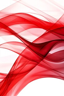 红色动感飘带抽象背景图