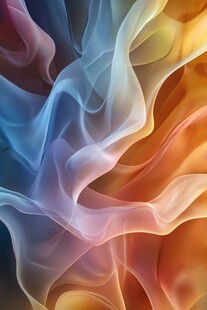 梦幻彩色飘带抽象艺术图