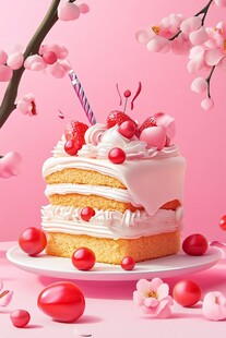 樱花主题生日蛋糕甜蜜诱人