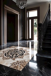 奢华入户厅大理石地面设计