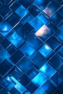 蓝色炫酷方块拼接背景图