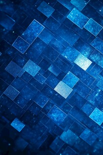 蓝色方块拼接梦幻背景图