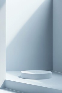 简约白色空展台光影场景