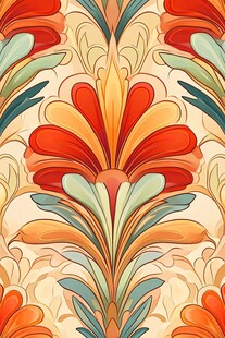 复古花卉无缝图案设计