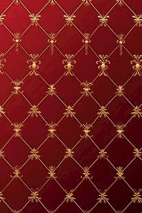 红色金纹华丽墙纸图案