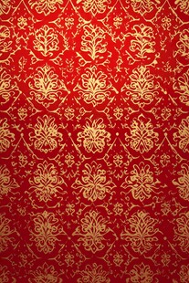 红色金纹华丽复古花纹背景