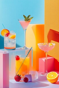 缤纷多彩的创意鸡尾酒组合